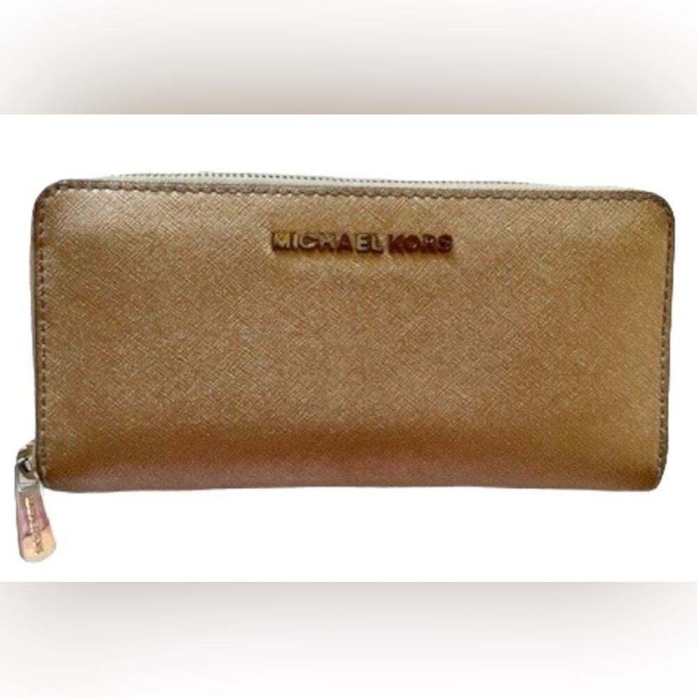 Michael Kors Jet Set Zip Around Gold Wallet